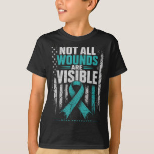 Camiseta Bandeira Não Feridas São Visíveis Ptsd Conscientiz