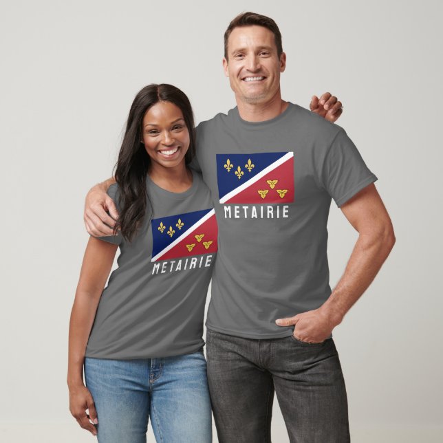 Camiseta Bandeira (não oficial) de Metairie, Louisiana (Unissex)