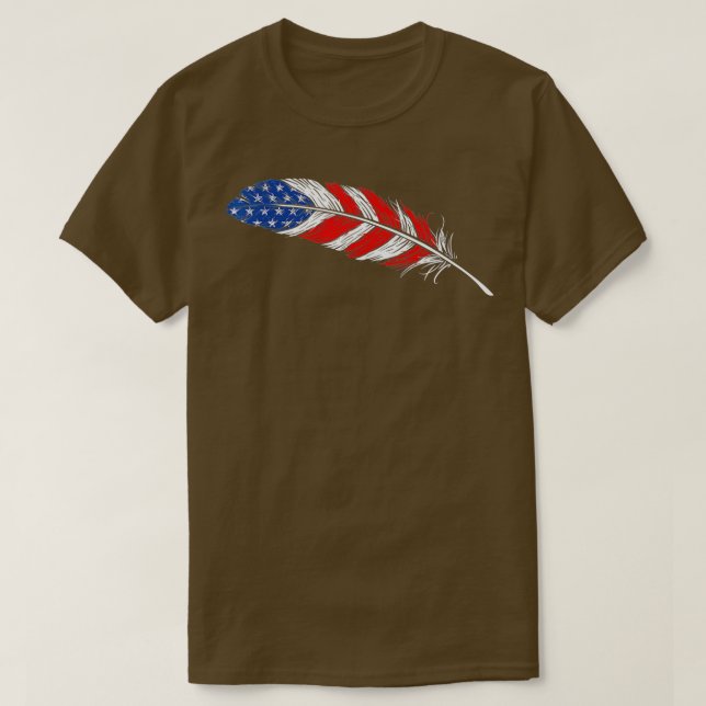 Camiseta Bandeira Nativa Americana do Orgulho Indiano Veter (Frente do Design)