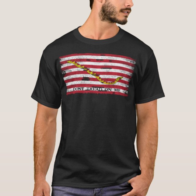 Camiseta Bandeira Naval Jack dos Estados Unidos Vintage (Frente)