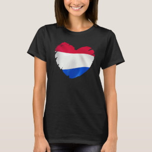 Camiseta Bandeira Neerlandesa Em Forma De Coração Holandesa