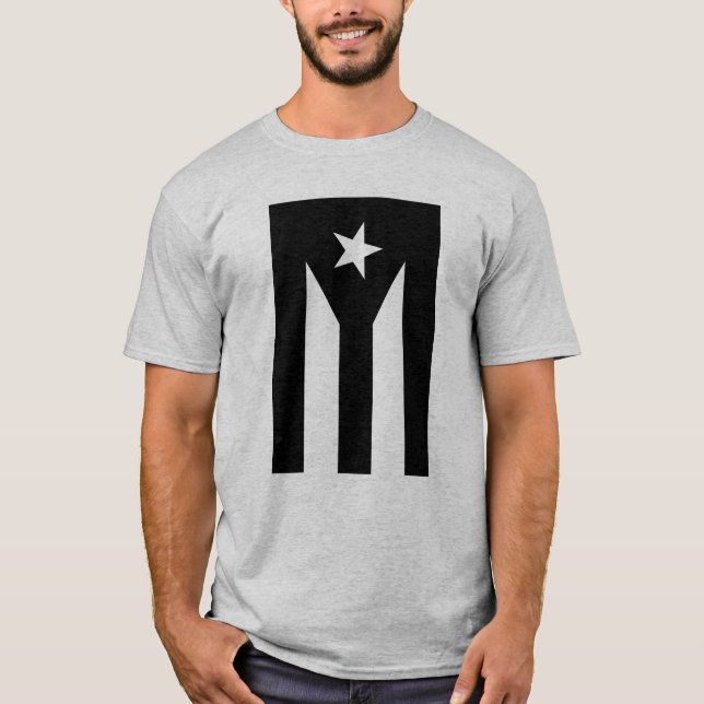 Camiseta Bandeira negra de Porto Rico (Frente)