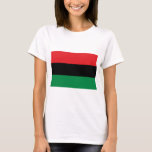 Camiseta Bandeira Negra Vermelha e Verde Pan-Africana da UN<br><div class="desc">Bandeira Vermelha Negra e Verde Bandeira Pan-Africana — também conhecida como bandeira afro-americana e Bandeira de Libertação Negra.</div>