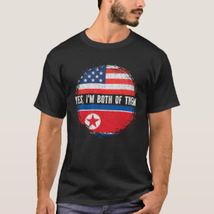 Camiseta Bandeira norte-coreana norte-americana Half Americ
