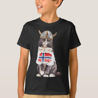 Camiseta Bandeira Norueguesa de Gato da Noruega