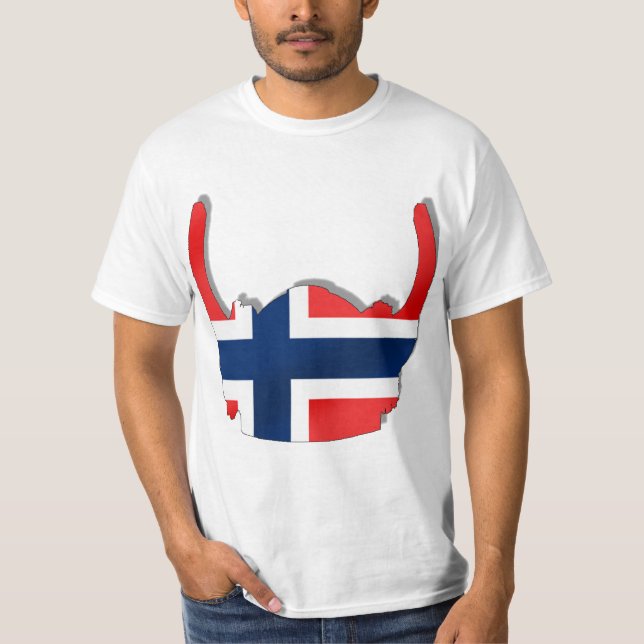 Camiseta Bandeira norueguesa do capacete de Noruega (Frente)
