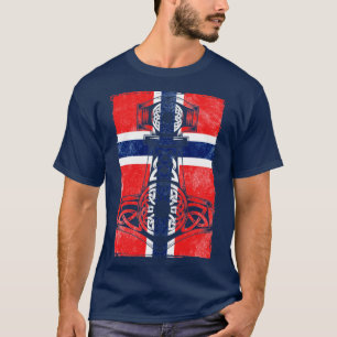 Camiseta Bandeira Norueguesa Mjlnir