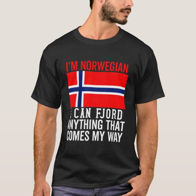Camiseta Bandeira Norueguesa Para Homens Noruega Escandinav (Frente)