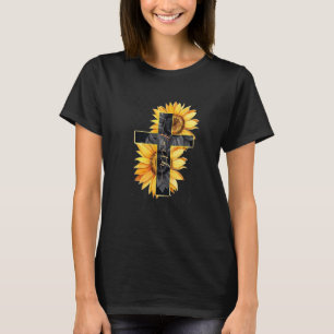Camiseta Bandeira Nos Trazendo Girassol Jesus Cruzando Fé C