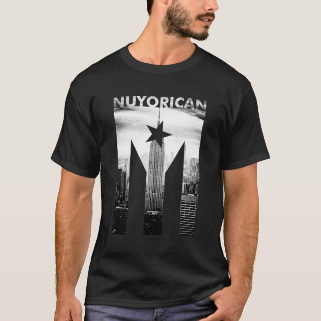 Camiseta Bandeira Nuyorican De Porto Rico Impressão (Frente)
