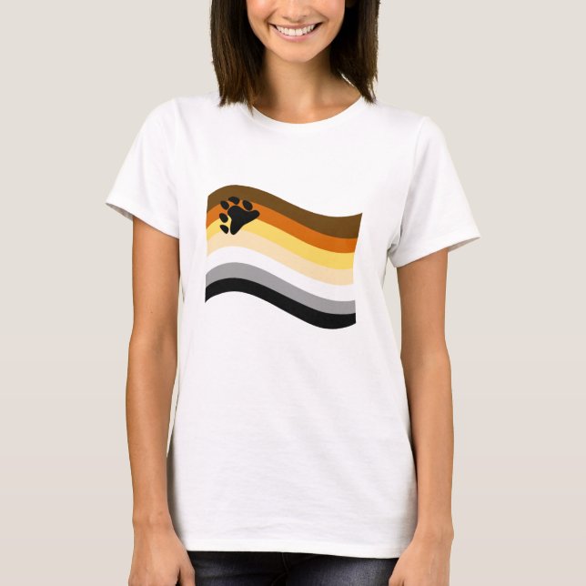 Camiseta Bandeira Ondulada da Orgulho do Urso (Frente)