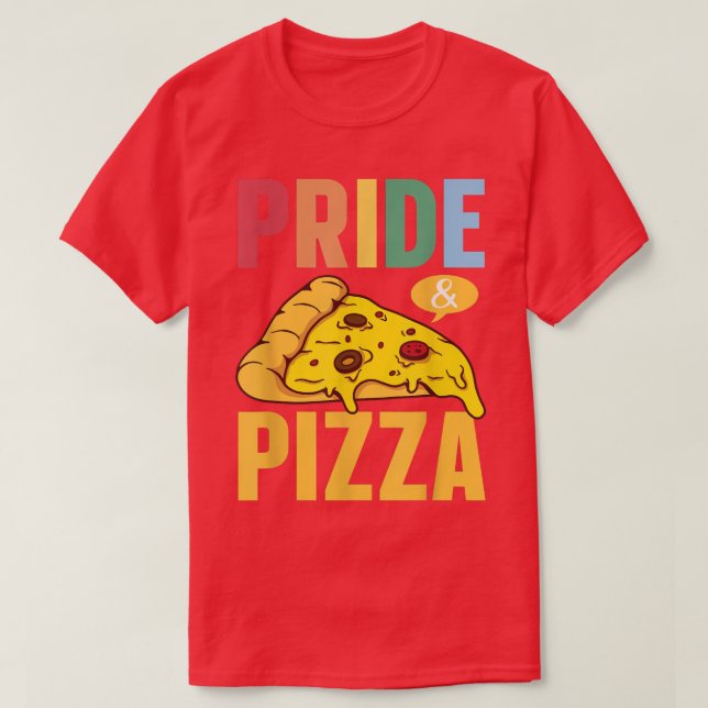 Camiseta Bandeira Orgulho gay do Orgulho e Pizza Lgbt Arco- (Frente do Design)