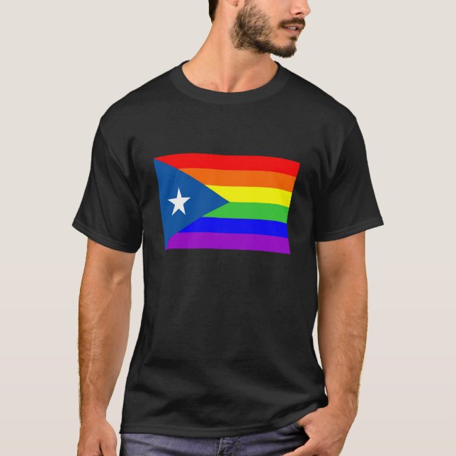 Camiseta bandeira orgulhosa alegre do arco-íris do país de (Frente)