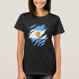 Camiseta Bandeira orgulhosa da Argentina Mapa do país Bande