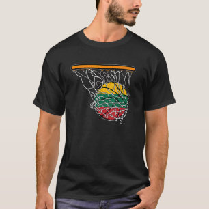 Camiseta Bandeira Orgulhosa de Bola de Basquete de Esporte