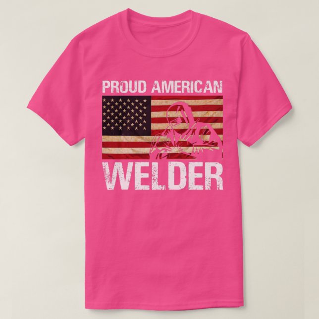 Camiseta Bandeira Orgulhosa do Soldador Americano (Frente do Design)