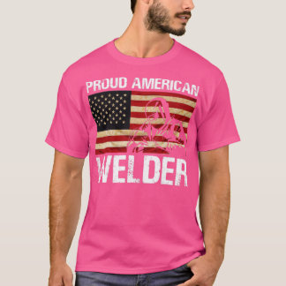 Camiseta Bandeira Orgulhosa do Soldador Americano
