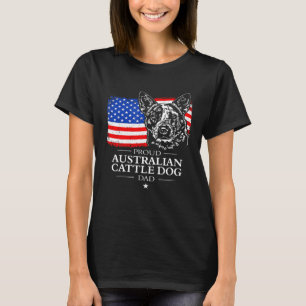 Camiseta Bandeira Pai Americana de Cães de Gado Australiano