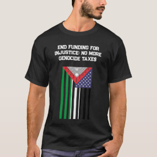 Camiseta Bandeira Palestina-Americana - Pare os Genocídios