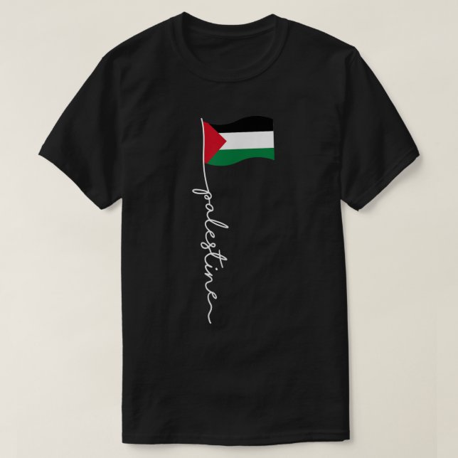 Camiseta Bandeira Palestina com nome Palestino para palesti (Frente do Design)