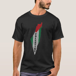 Camiseta Bandeira Palestiniana E Mapear O Orgulho Palestino