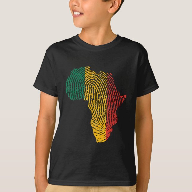 Camiseta Bandeira Pan-Africana Impressão Digital Impressão  (Frente)