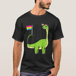 Camiseta Bandeira Pansexual Braquiossauro Pan Orgulho Dinos