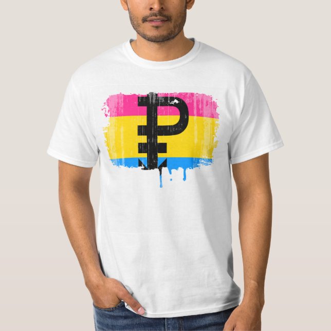 Camiseta Bandeira Pansexual do vintage (Frente)