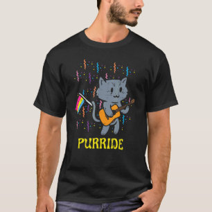 Camiseta Bandeira Pansexual Gato Purride Guitar Mês do Orgu