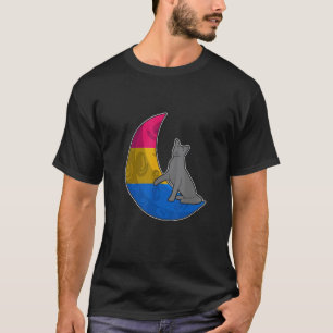 Camiseta Bandeira Pansexual Lua Gato LGBTQ Espaço Seguro Or
