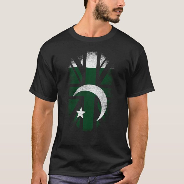Camiseta Bandeira paquistanesa britânica - Paquistão e (Frente)