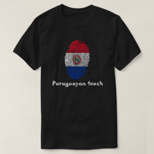 Camiseta Bandeira paraguaia da impressão digital do toque