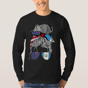 Camiseta Bandeira Patriota Guatemalteca Americana Mulheres 