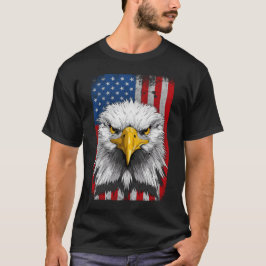 Camiseta Bandeira Patriótica Americana Águia 4 de julho