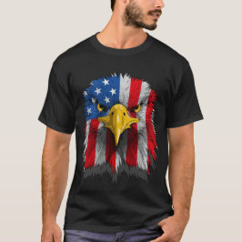 Camiseta Bandeira Patriótica Americana Águia 4 de julho