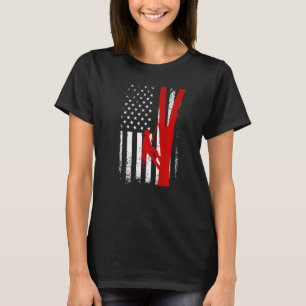 Camiseta Bandeira Patriótica Americana Arborista Subindo Lo