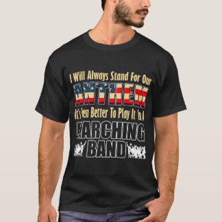 Camiseta Bandeira Patriótica Americana da Banda Marcial Hin