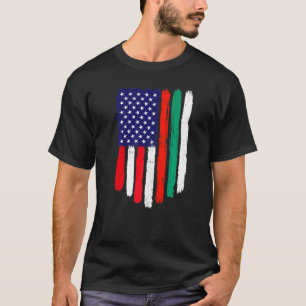 Camiseta Bandeira Patriótica Americana da Bulgária Distorci