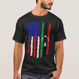 Camiseta Bandeira Patriótica Americana da Líbia Afastada