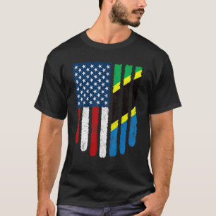 Camiseta Bandeira Patriótica Americana da Tanzânia American