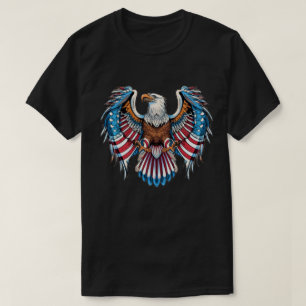 Camiseta bandeira Patriótica Americana de Águia Americana