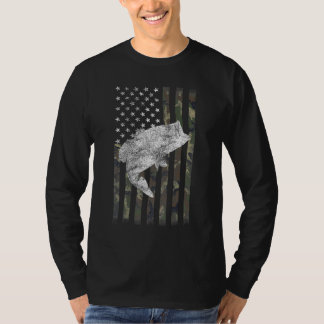 Camiseta Bandeira Patriótica Americana De Pesca De Peixes P