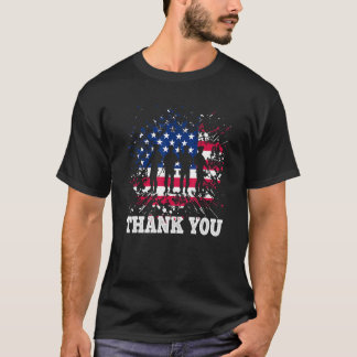 Camiseta Bandeira Patriótica Americana Diga Obrigado a Eles