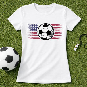 Camiseta Bandeira Patriótica Americana Futebol; Gráfico de
