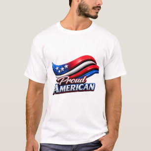 Camiseta Bandeira Patriótica Americana Orgulhosa com Design