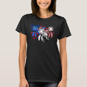 Camiseta Bandeira Patriótica Americana Turtle Bandeira 4° D