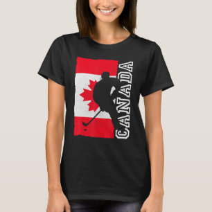 Camiseta Bandeira Patriótica Canadiana de Hockey