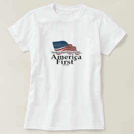 Camiseta Bandeira Patriótica Citação de Trump America First