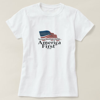 Camiseta Bandeira Patriótica Citação de Trump America First