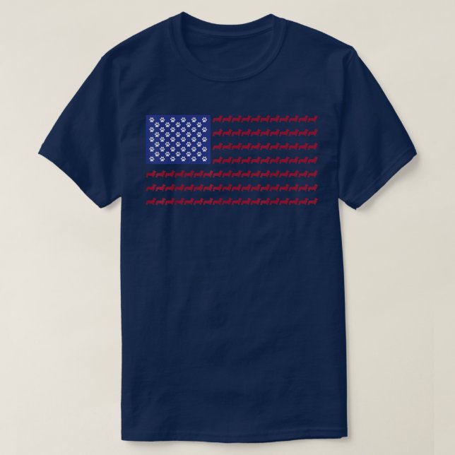 Camiseta Bandeira Patriótica Corgi 4 de julho Chá de Cachor (Frente do Design)